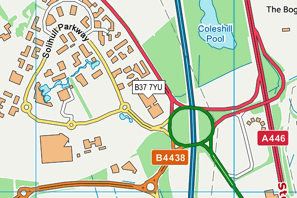 B37 7YU map - OS VectorMap District (Ordnance Survey)