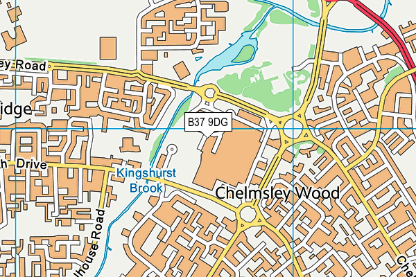 B37 9DG map - OS VectorMap District (Ordnance Survey)