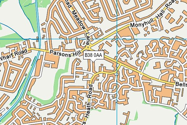 B38 0AA map - OS VectorMap District (Ordnance Survey)