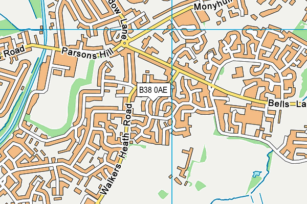 B38 0AE map - OS VectorMap District (Ordnance Survey)