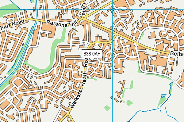 B38 0AH map - OS VectorMap District (Ordnance Survey)