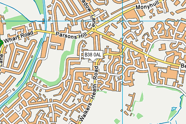 B38 0AL map - OS VectorMap District (Ordnance Survey)