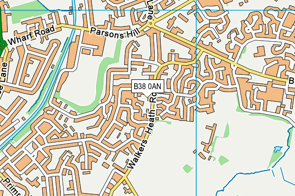 B38 0AN map - OS VectorMap District (Ordnance Survey)