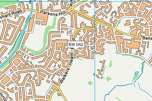 B38 0AQ map - OS VectorMap District (Ordnance Survey)