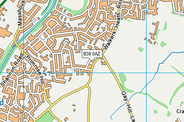 B38 0AZ map - OS VectorMap District (Ordnance Survey)
