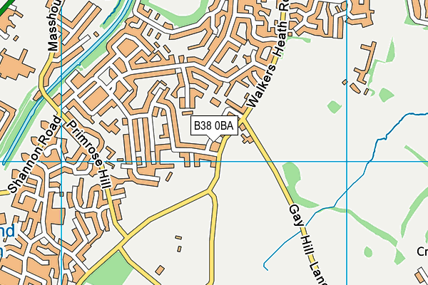 B38 0BA map - OS VectorMap District (Ordnance Survey)