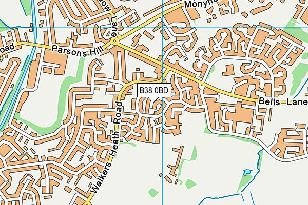B38 0BD map - OS VectorMap District (Ordnance Survey)