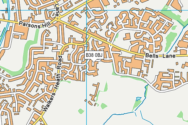 B38 0BJ map - OS VectorMap District (Ordnance Survey)