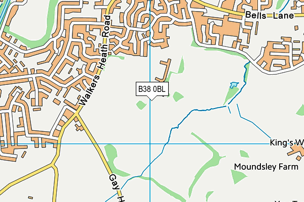 B38 0BL map - OS VectorMap District (Ordnance Survey)