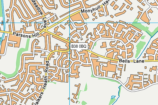 B38 0BQ map - OS VectorMap District (Ordnance Survey)