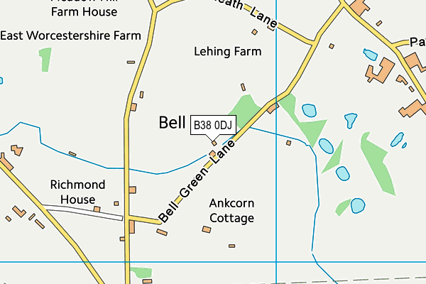 B38 0DJ map - OS VectorMap District (Ordnance Survey)