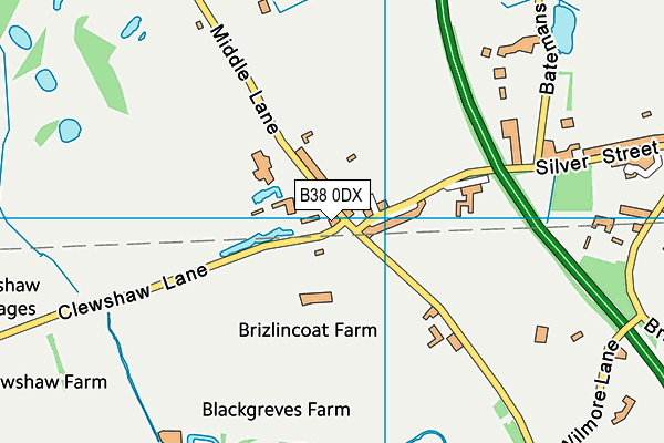 B38 0DX map - OS VectorMap District (Ordnance Survey)