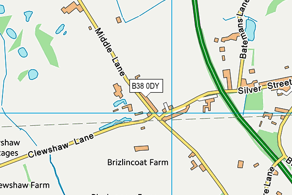 B38 0DY map - OS VectorMap District (Ordnance Survey)