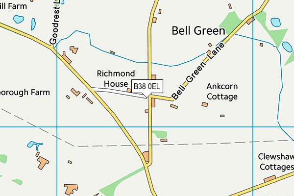 B38 0EL map - OS VectorMap District (Ordnance Survey)