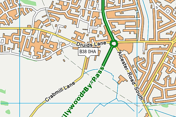 B38 0HA map - OS VectorMap District (Ordnance Survey)