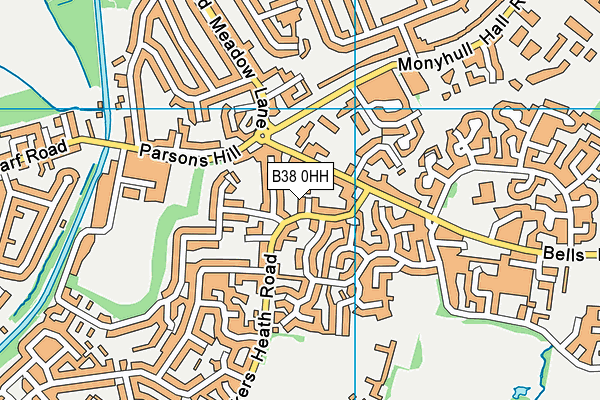 B38 0HH map - OS VectorMap District (Ordnance Survey)