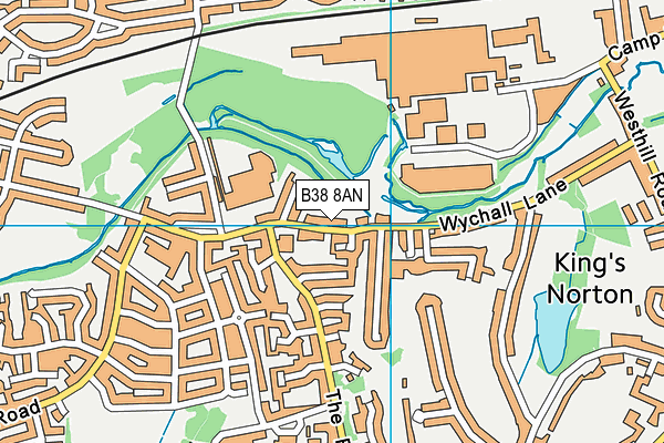 B38 8AN map - OS VectorMap District (Ordnance Survey)