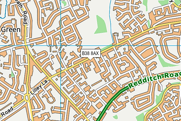 B38 8AX map - OS VectorMap District (Ordnance Survey)