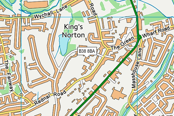 B38 8BA map - OS VectorMap District (Ordnance Survey)