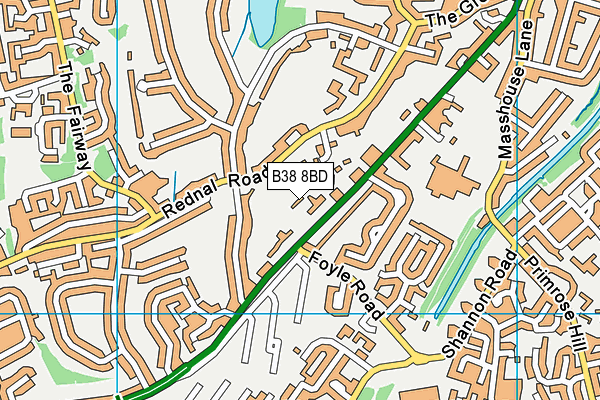 B38 8BD map - OS VectorMap District (Ordnance Survey)