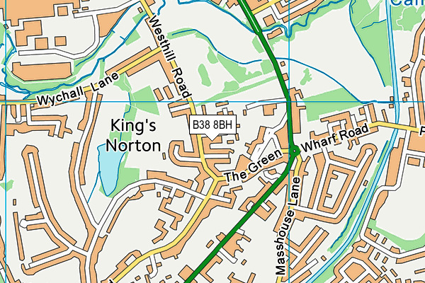 B38 8BH map - OS VectorMap District (Ordnance Survey)