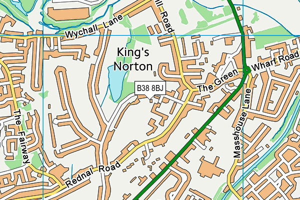 B38 8BJ map - OS VectorMap District (Ordnance Survey)