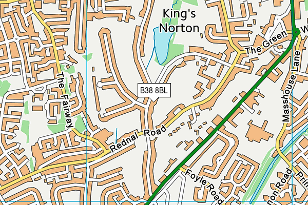 B38 8BL map - OS VectorMap District (Ordnance Survey)