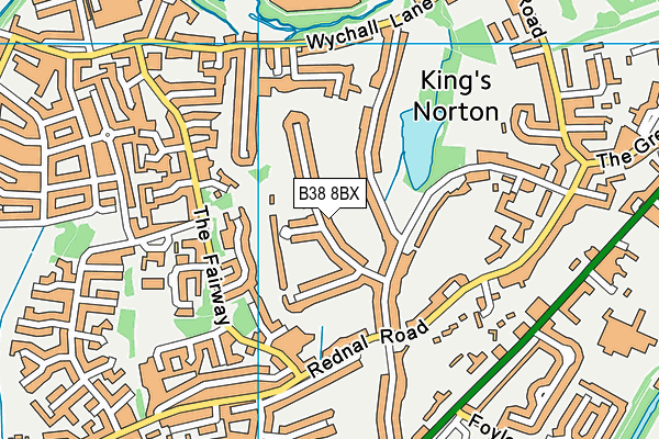 B38 8BX map - OS VectorMap District (Ordnance Survey)