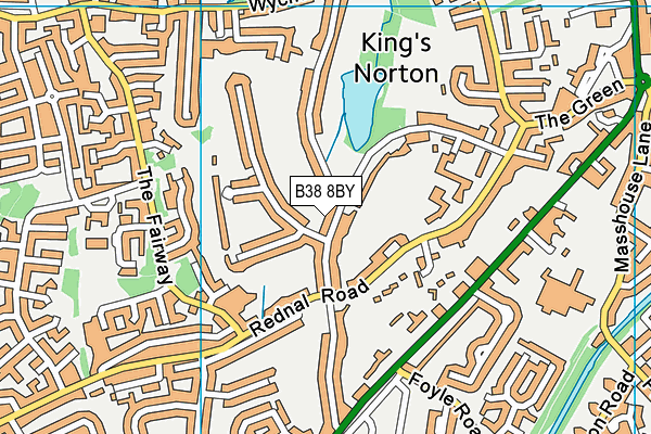 B38 8BY map - OS VectorMap District (Ordnance Survey)