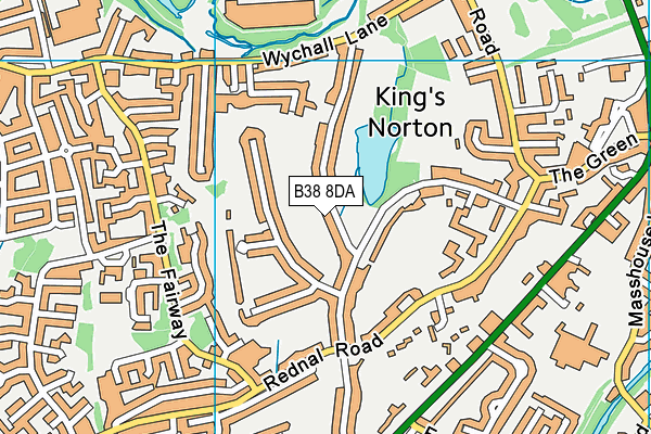 B38 8DA map - OS VectorMap District (Ordnance Survey)