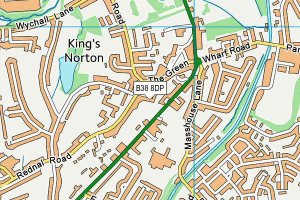 B38 8DP map - OS VectorMap District (Ordnance Survey)