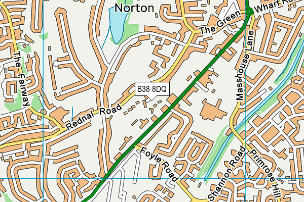 B38 8DQ map - OS VectorMap District (Ordnance Survey)