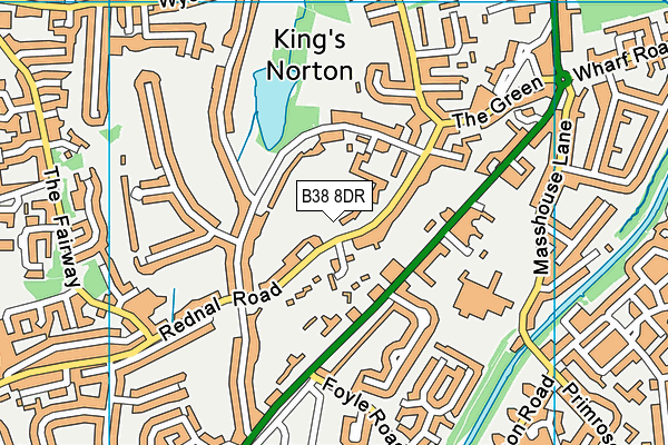 B38 8DR map - OS VectorMap District (Ordnance Survey)