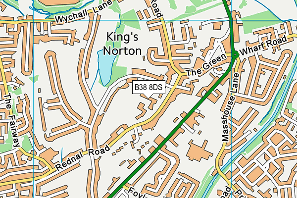 B38 8DS map - OS VectorMap District (Ordnance Survey)