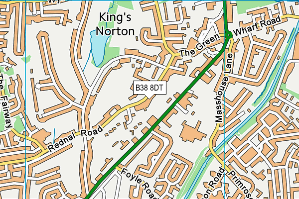 B38 8DT map - OS VectorMap District (Ordnance Survey)