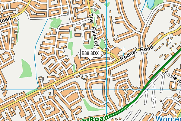 B38 8DX map - OS VectorMap District (Ordnance Survey)