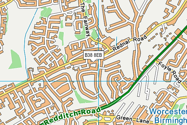 B38 8EB map - OS VectorMap District (Ordnance Survey)