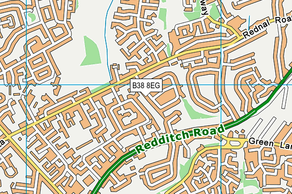 B38 8EG map - OS VectorMap District (Ordnance Survey)