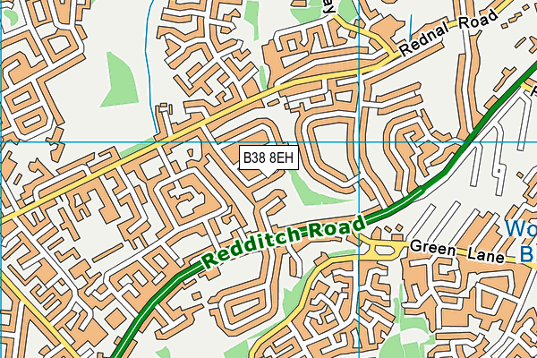 B38 8EH map - OS VectorMap District (Ordnance Survey)