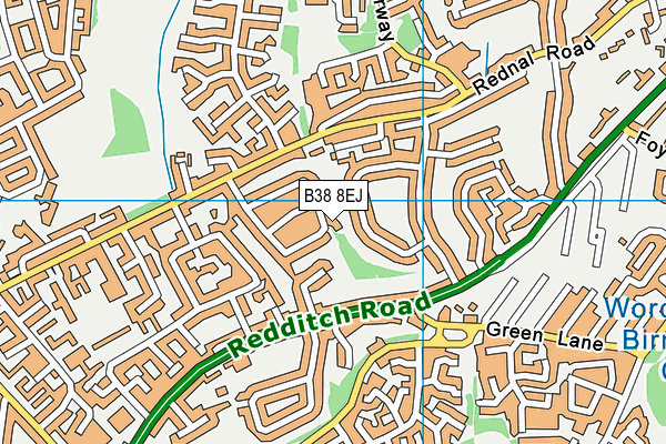 B38 8EJ map - OS VectorMap District (Ordnance Survey)