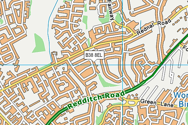 B38 8EL map - OS VectorMap District (Ordnance Survey)