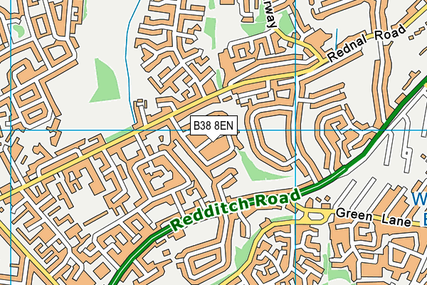 B38 8EN map - OS VectorMap District (Ordnance Survey)