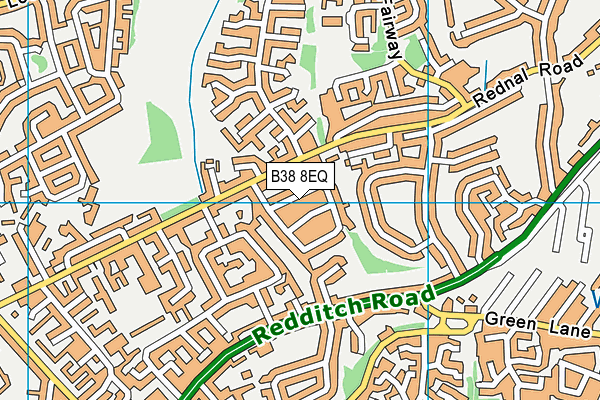 B38 8EQ map - OS VectorMap District (Ordnance Survey)