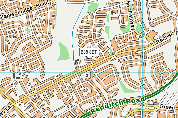 B38 8ET map - OS VectorMap District (Ordnance Survey)