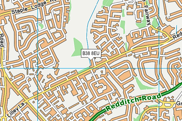 B38 8EU map - OS VectorMap District (Ordnance Survey)