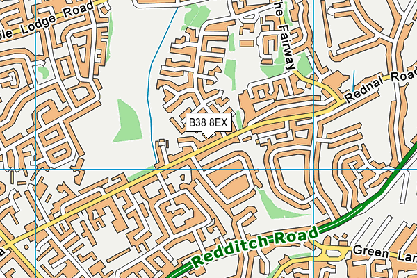 B38 8EX map - OS VectorMap District (Ordnance Survey)