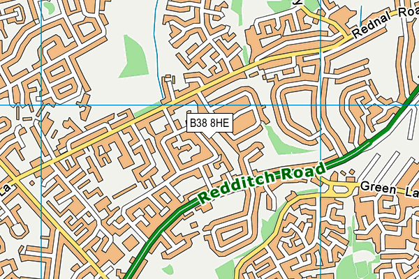 B38 8HE map - OS VectorMap District (Ordnance Survey)