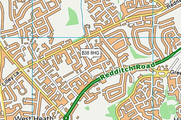 B38 8HG map - OS VectorMap District (Ordnance Survey)