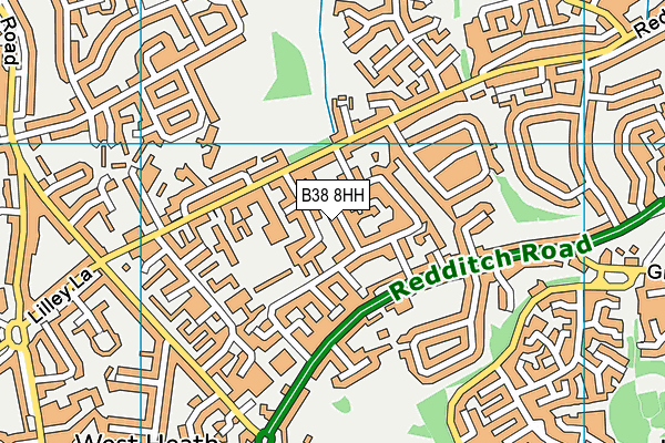 B38 8HH map - OS VectorMap District (Ordnance Survey)