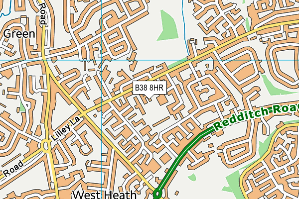 B38 8HR map - OS VectorMap District (Ordnance Survey)